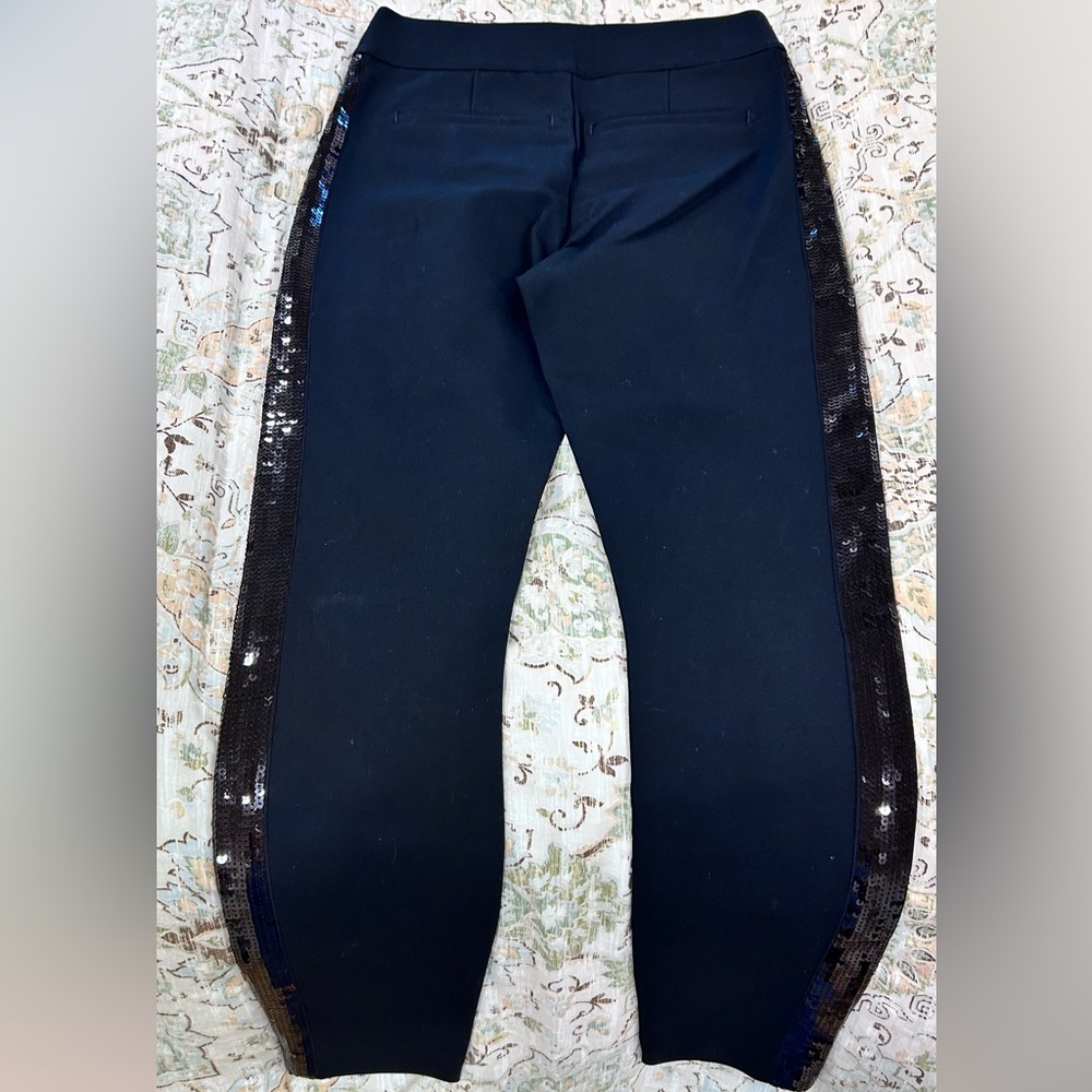 SPANX NWT Black Sequin-Trim Ponte Leggings - Women SIZE S - Picture 4 of 7
